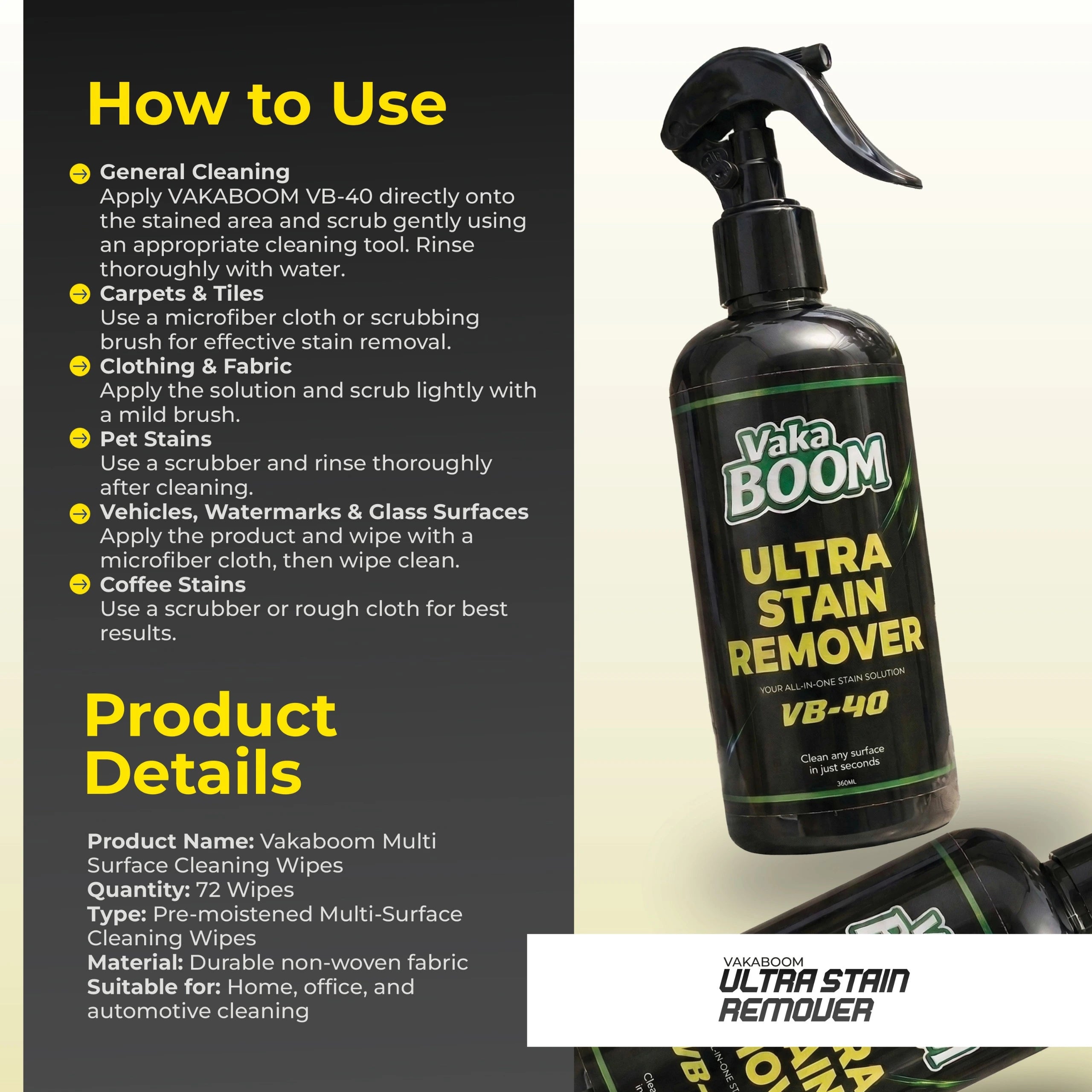 VAKABOOM Ultra Stain Remover (VB-40)