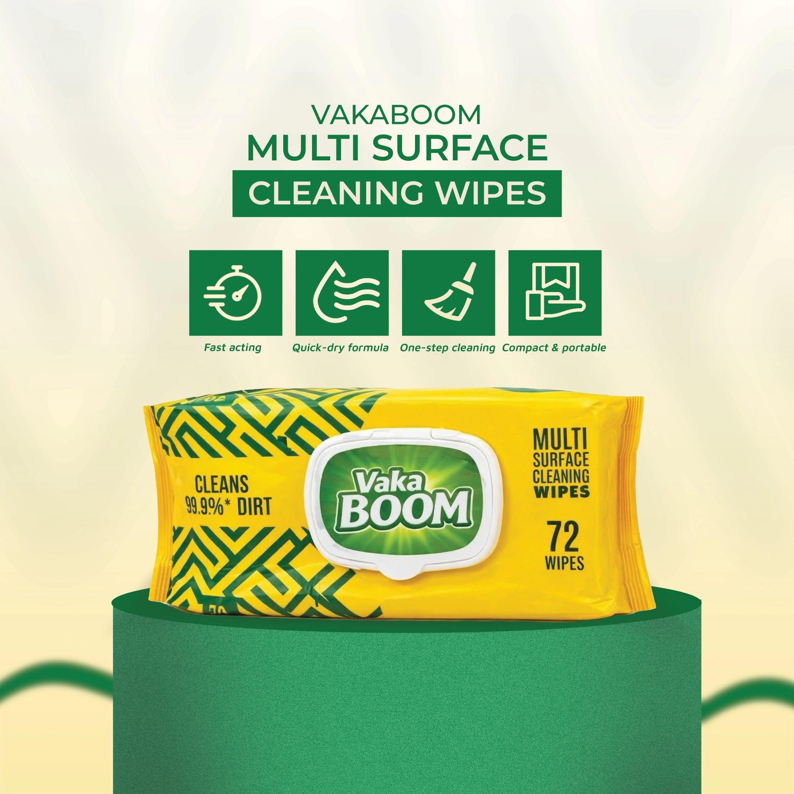 Vakaboom Multi Surface Cleaning Wipes – 72 Wipes